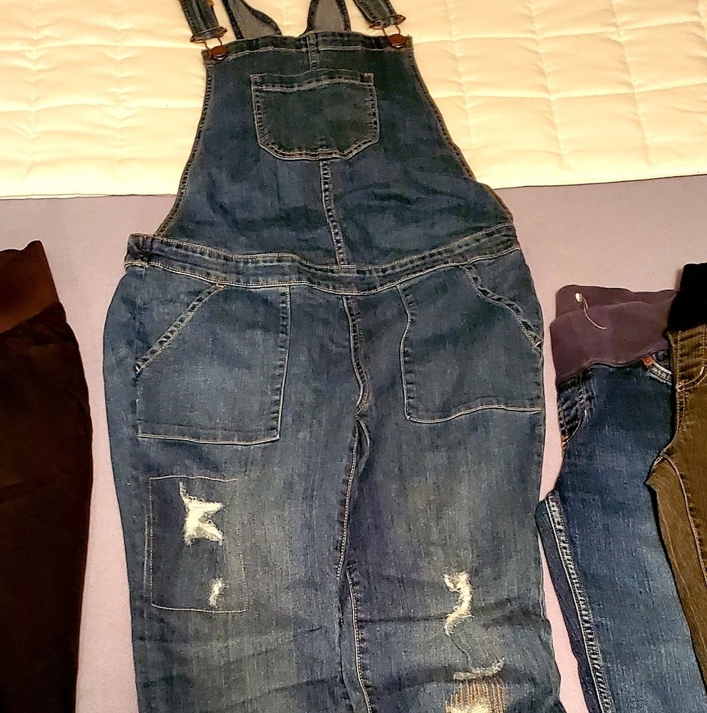 Maternity Denim Full Length Overalls! Size Medium